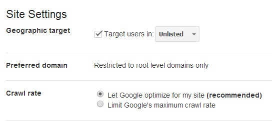 crawl rate settings in google webmaster tools - brightedge