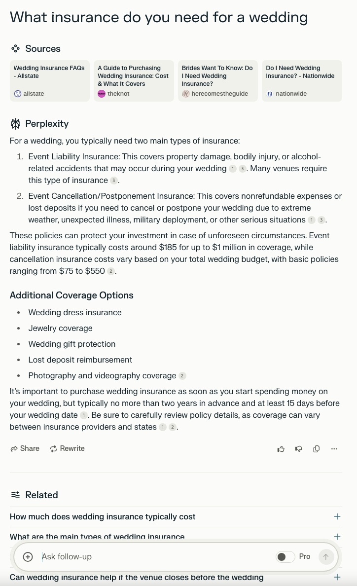 Insurance Perplexity