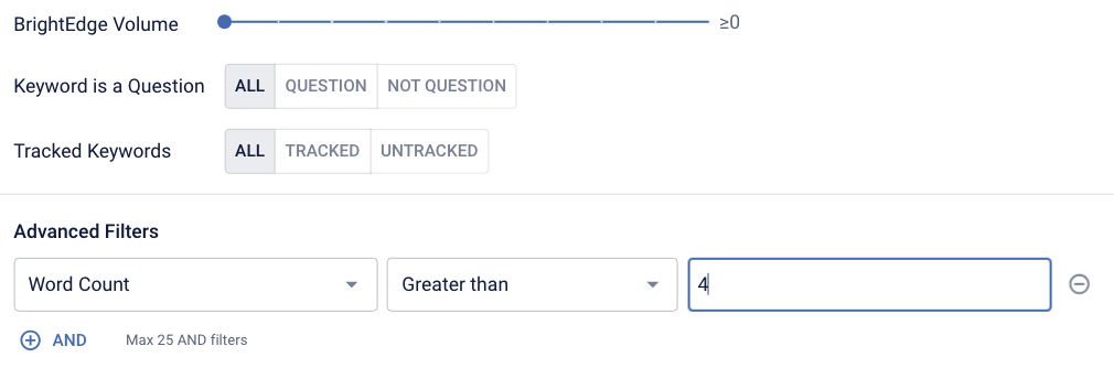 Long tail keyword research with BrightEdge Data Cube